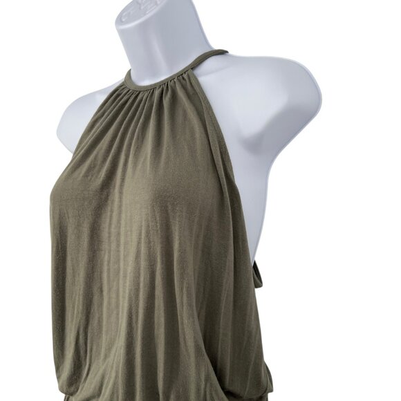 Michael Stars Jonnie Sleeveless Romper in Army Green Size Large - Picture 3 of 13